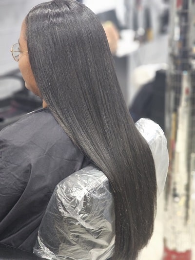 Lissage au tanin cheveux afro longs