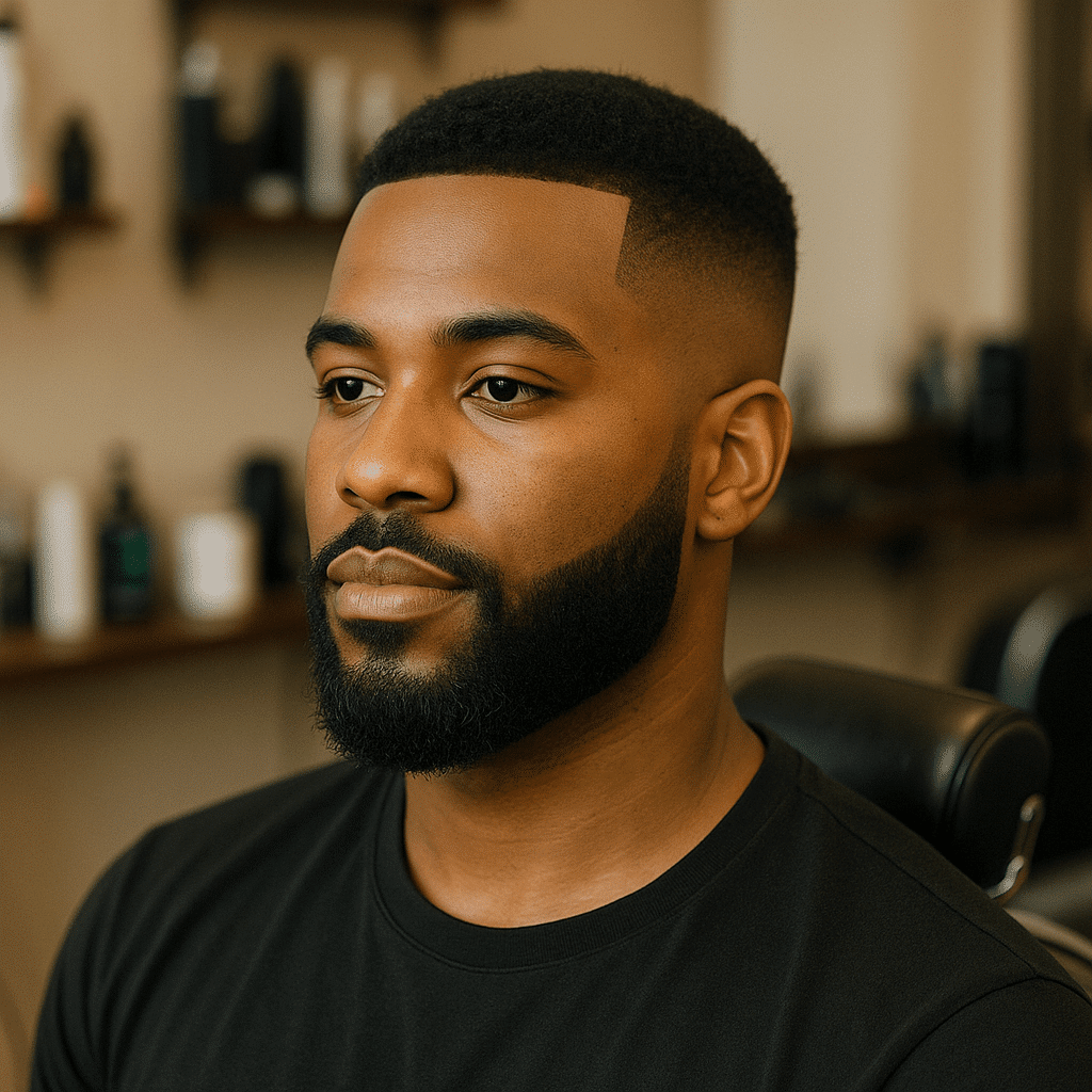 Homme noir barbe coupe